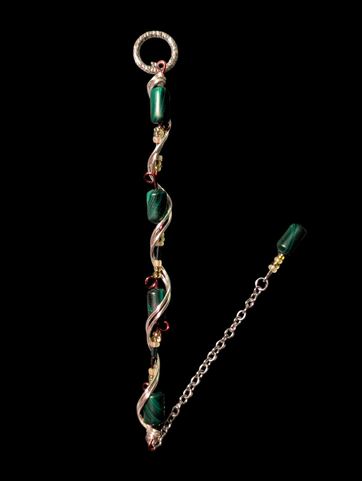 Malachite Wire-Wrapped Bracelet
