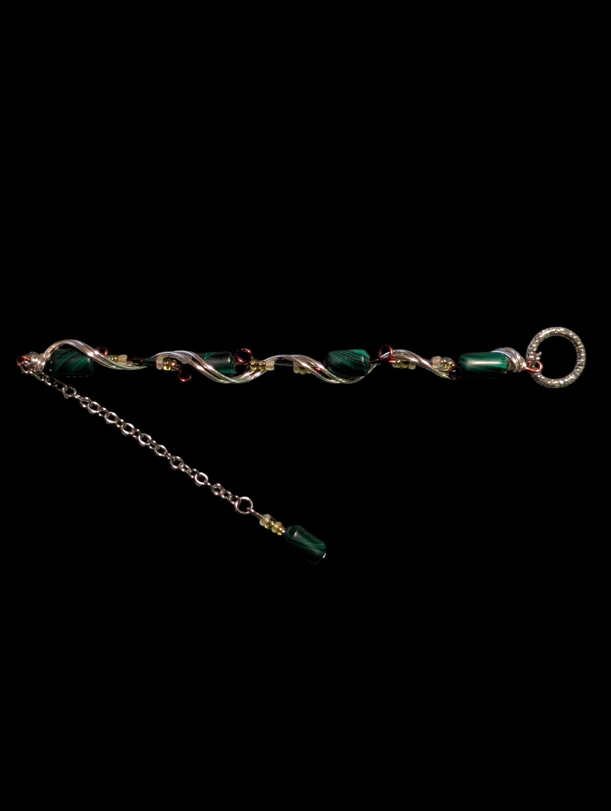 Malachite Wire-Wrapped Bracelet