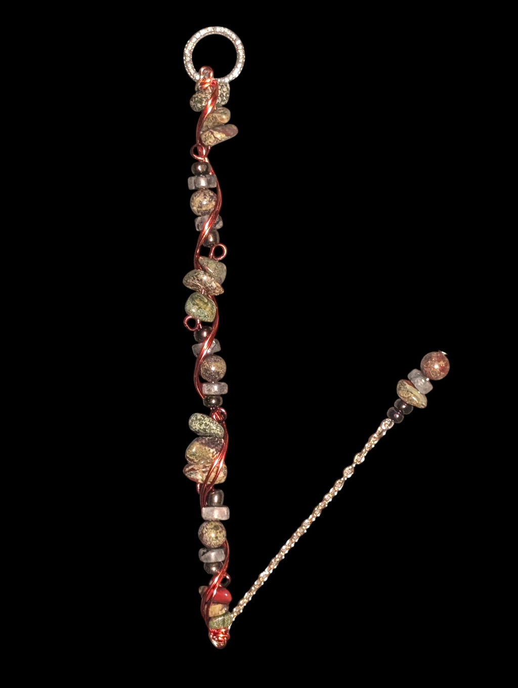 Natural Dragon Blood Wire-Wrapped Bracelet