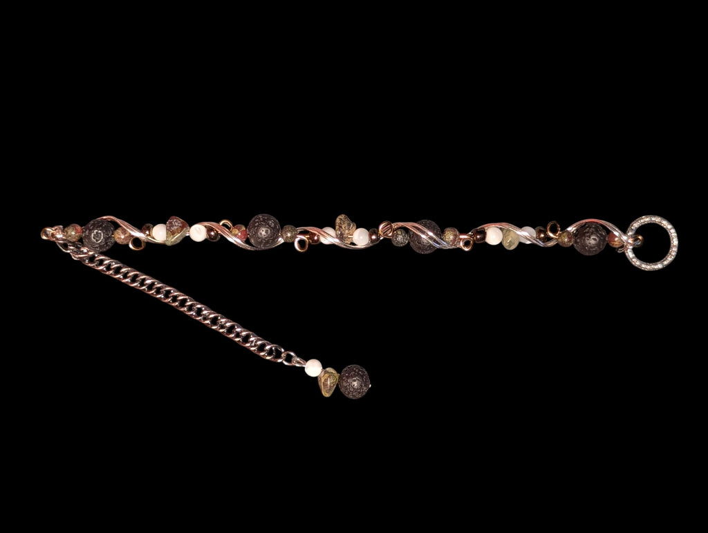 Lava Stone Wire-Wrapped Bracelet