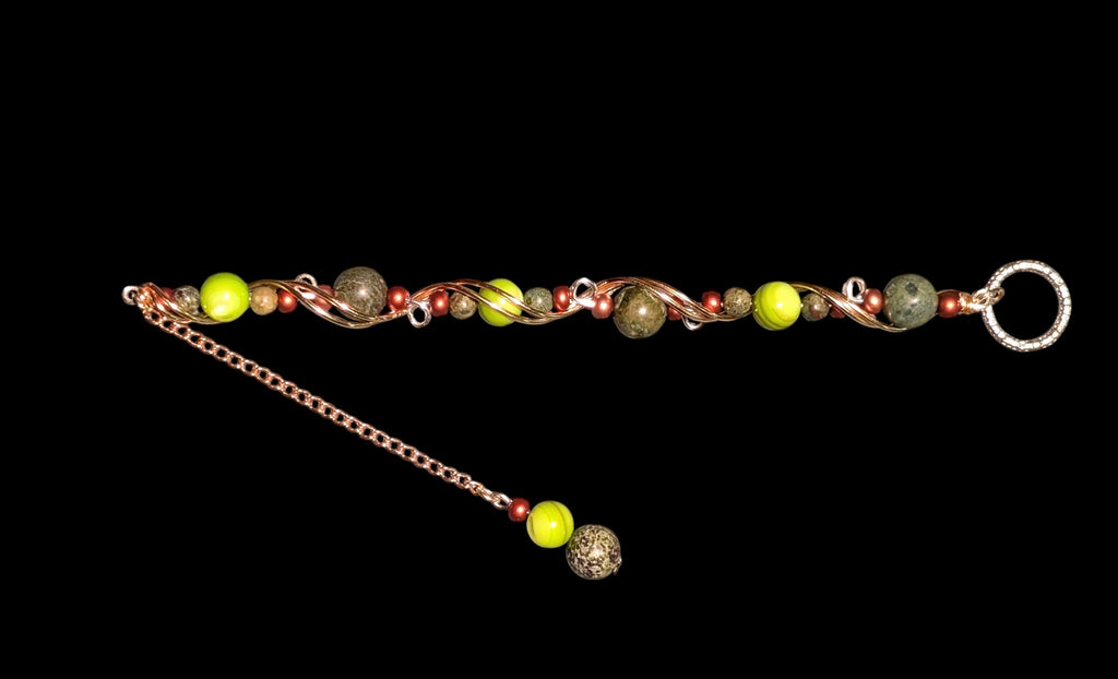 Green Dragon Blood Wire-Wrapped Bracelet