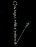 Black Jasper & Turquoise Wire-Wrapped Bracelet